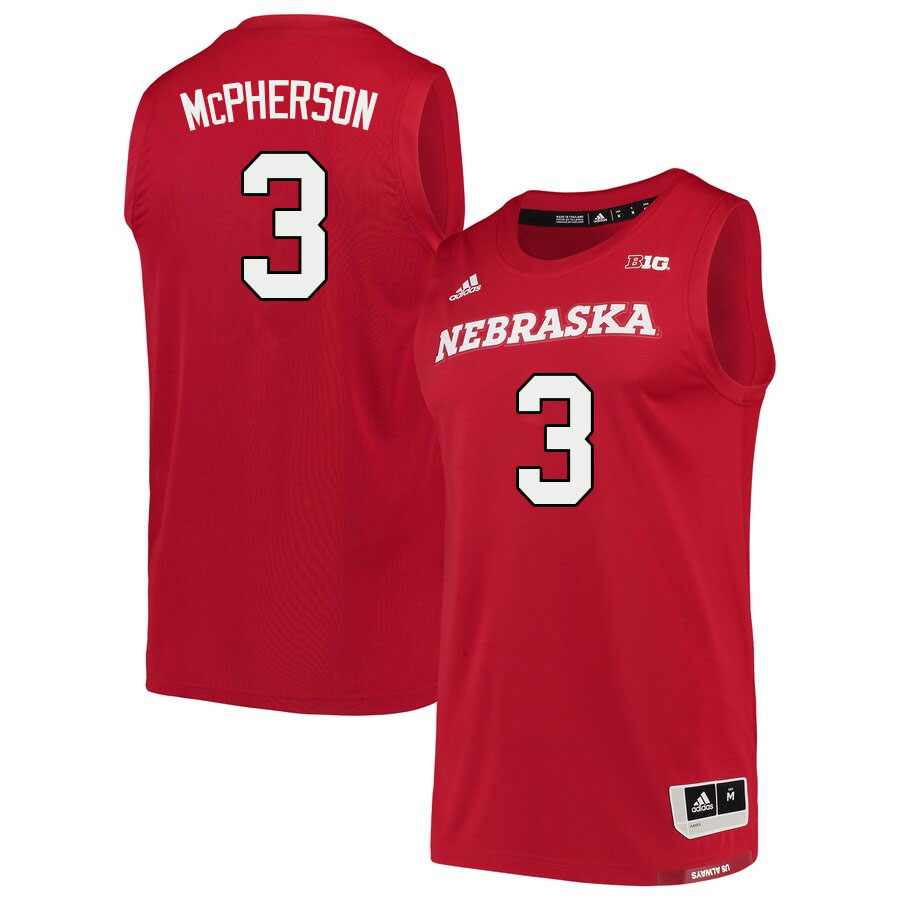 Men #3 Quaran McPherson Nebraska Cornhuskers College Basketball Jerseys Sale-Scarlet - Click Image to Close